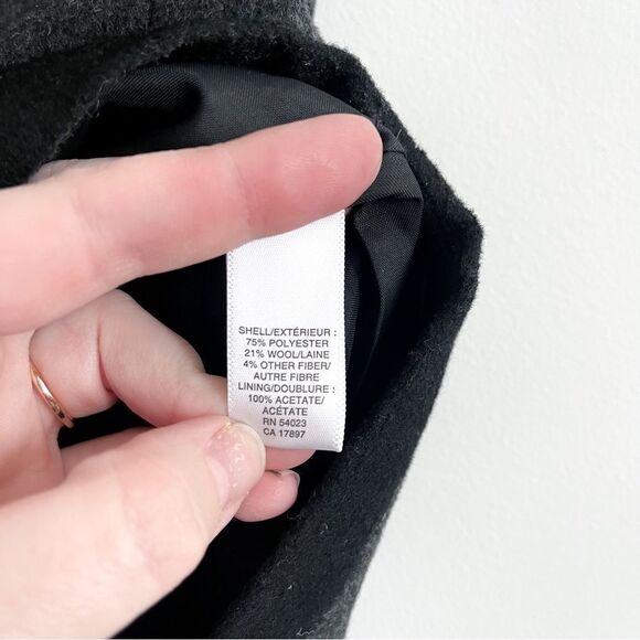 Banana Republic Mini Skirt Striped Charcoal Gray Wool Blend Women's 8 Lined - Picture 5 of 8